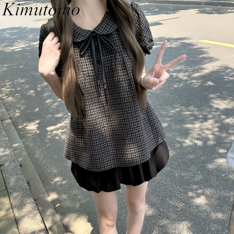 Women'S Y2K Fashion Aesthetic - Женские рубашки Kimutomo с воротником Питера