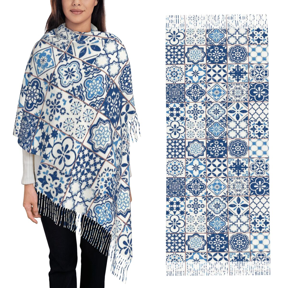 Women'S Fashion Portugal - Синяя португальская плитка Португалия Azulejo Цветочный