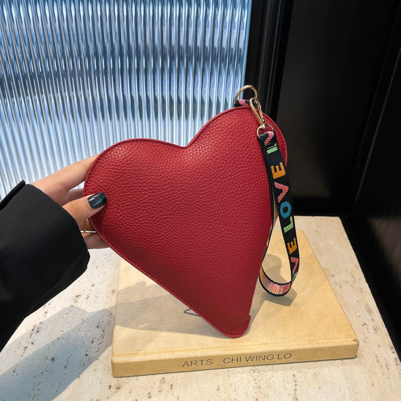 Women Fashion Handbags - Милый кошелек-сердечко в корейском стиле, однотонный,